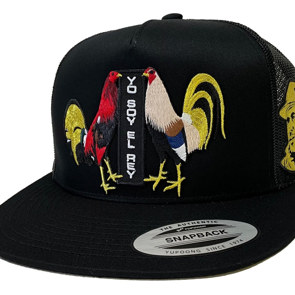 Yo soy el Rey dos gallos y el chapo al Lado hat black mesh